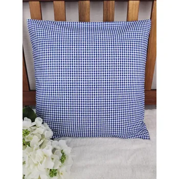 Povlak na polštářek Povlak na polštář 40 x 40 cm – modrá kostička na bílé