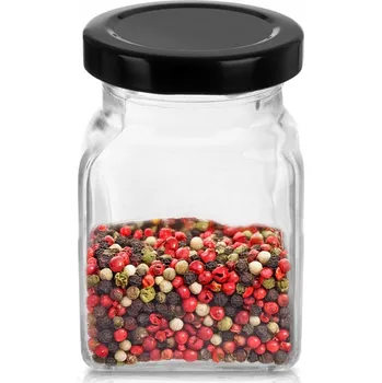 Dóza na potraviny NÁDOBA NA KOŘENÍ ZAVAŘOVACÍ SKLENIČKA S VÍKEM KOŘENÍ 170 ML SILNÁ