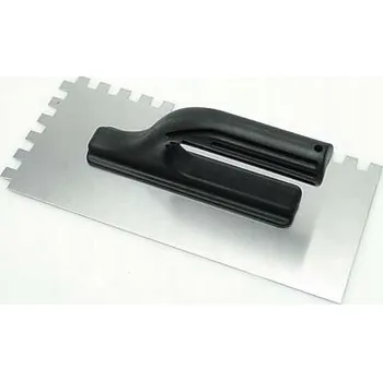 Zednické hladítko Nerezové hladítko s ozubením TOYA pro omítky, 270 x 125 mm, zuby 6 x 6 mm