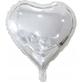 Balónek Fóliový balónek SRDCE stříbrný – 24 palců (cca 60 cm)