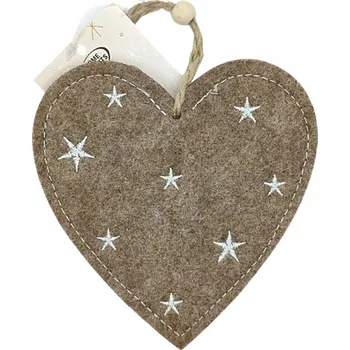 Vánoční dekorace VÁNOČNÍ FILCOVÁ OZDOBA SRDCE 12 CM