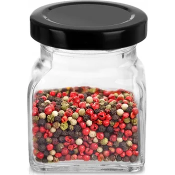 Dóza na potraviny Nádoba na koření, SKLENĚNÁ ZAVAŘOVACÍ SKLENIČKA S VÍČKEM, kořenka 120ml, odolná