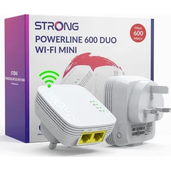 Počítač Sada adaptéru STRONG AV600 WiFi Powerline, extender WiFi HomePlug AV2 Powerline, WiFi 300 Mbps,