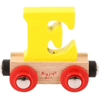 Vláček a vláčkodráha Hračka Bigjigs Rail dřevěný železniční vagón - písmeno E
