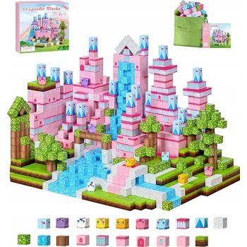 ostatní stavebnice PINKCAT Magnetické Stavebnice Zámek Hračka Montessori pro děti 3+ 100 Kusů