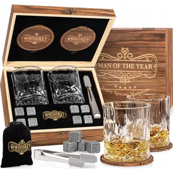 Sklenice Sada na whisky MatMay 0,85 l sklo + 4 sklenice + kostky
