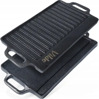 Příslušenství pro gril OBOUSTRANNÁ LITINOVÁ GRILOVACÍ DESKA PRO GRILOVÁNÍ PLANCHA ROŠT 40X20,5 CM