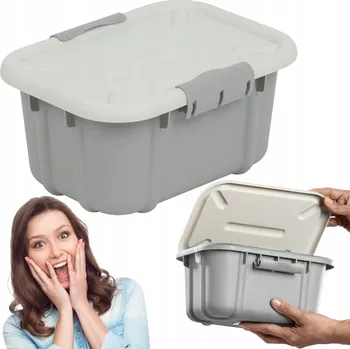 Úložný box PLASTOVÁ KRABIČKA O OBJEMU 8 L S UZAMYKATELNÝM VÍKEM A ÚLOŽNÝM BOXEM