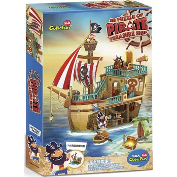 Puzzle CUBICFUN 3D puzzle Pirátská loď s pokladem 157 dílků