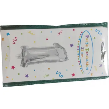 Balónek Fóliový balónek číslice 1 stříbrný 33 cm - První narozeniny / 1. narozeniny