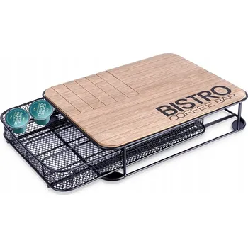 Úložný box ORGANIZÉR STOJAN NÁDOBA NA KAPSLE KÁVY KOVOVÝ ČERNÝ DO KUCHYNĚ