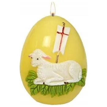 Svíčka Elegantní vaječná svíčka 70/90 s beránkem - dokonalá velikonoční dekorace