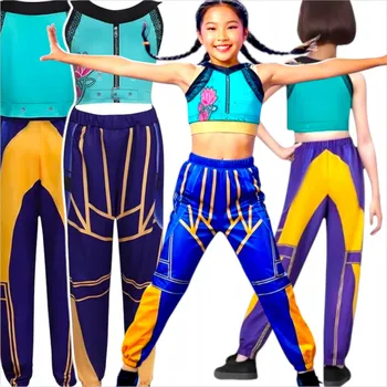 Karnevalový kostým KOSTÝM K-POP LOVKYNĚ DÉMONŮ ZOEY KPOP DEMON HUNTERS PŘEVLEK KOSTÝM