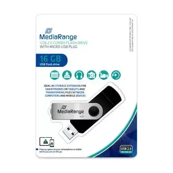 USB flash disk MediaRange MR931-2 USB-Stick 16GB stříbrná (MR931-2)