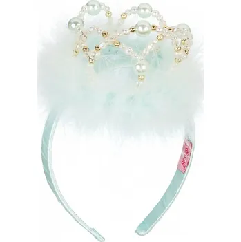 Čelenka Souza! - Čelenka do vlasů Alexandra s korunkou, světle mátová (1848)