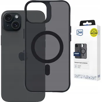 Pouzdro na mobilní telefon Černé Pouzdro s MagSafe 3mk Hardy Hazy Mag Case, kryt na záda pro Apple iPhone 15