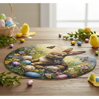 ubrus Velikonoční dekorační ozdobný ubrousek BUNNY V. Ø 30 cm Mybesthome