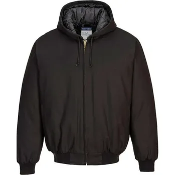 pracovní bunda PortWest | Duck Quilt zateplená bunda s kapucí - Black / XXXL / 3XL / černá