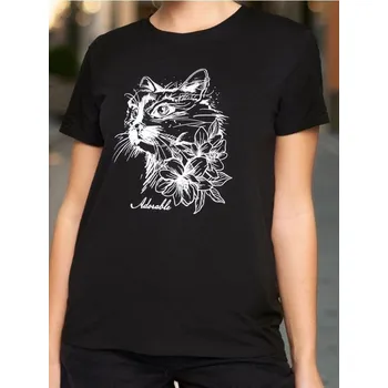 Dámské tričko Sinsay - Bavlněné oversize tričko s potiskem - černá - 505EU-99J - 505EU-99J-XS