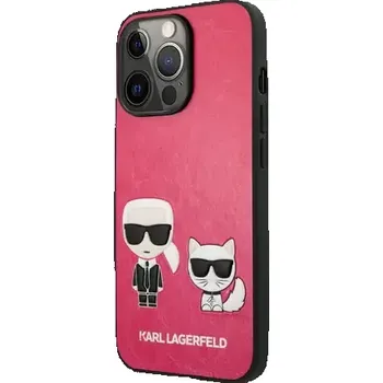 Pouzdro na mobilní telefon Karl Lagerfeld and Choupette PU Leather Zadní Kryt pro Apple iPhone 13 Pro červená (3666339027278)