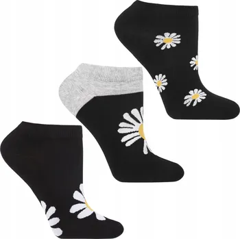 Dámské ponožky Ponožky Moraj kotníkové ponožky dámské nízké ponožky sedmikrásky květiny 3-balení 35-38