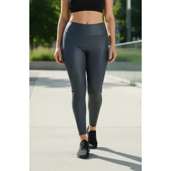 Dámské legíny Dámské koženkové legíny velké velikosti modré