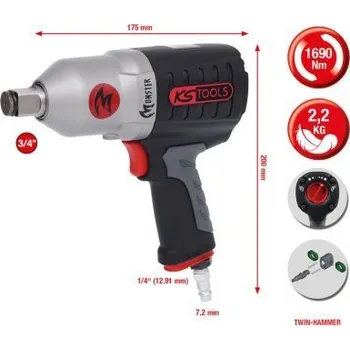 Auto-moto Rázový šroubovák (stlačený vzduch) KS TOOLS 515.3785