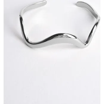 Náramek STŘÍBRNÝ VLNITÝ NÁRAMEK PEVNÝ CHIRURGICKÁ OCEL PECA del SOL