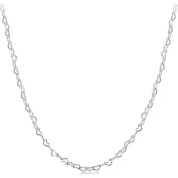 Náhrdelník GRACE Silver Jewellery Stříbrný srdíčkový řetízek - stříbro 925/1000 NH-SCA026/165 Stříbrná 39 cm + 5 cm (prodloužení)