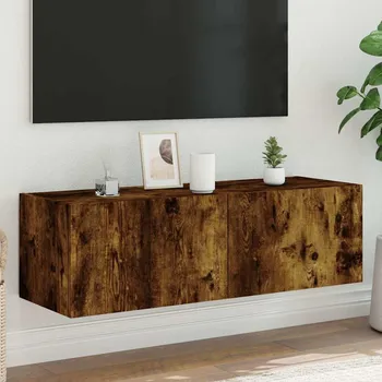 Komoda vidaXL Nástěnná TV skříňka s LED osvětlením 100 x 35 x 31 cm [837295] Barva: kouřový dub