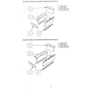 Příslušenství ke kotli Vetim Náhradní díl sada tvarovek na U26 ECO 7 článek/POŠTOVNÉ Kč 350,- POZOR