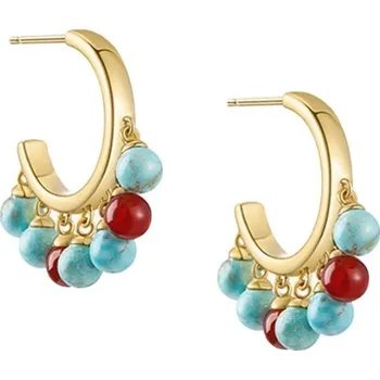 Náušnice JAY Náušnice Azure Island - tyrkys, achát, stříbrné zapínání JAY-0117-ZS51328 Tyrkysová