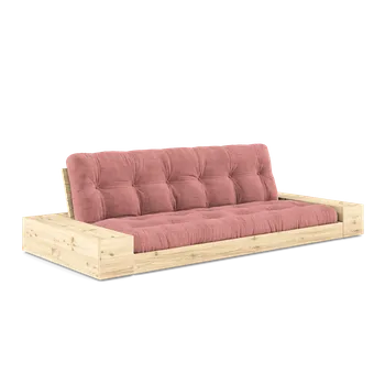 Pohovka KARUP Rozkládací pohovka BASE lakovaná s postranním úložným prostorem růžová 244 cm