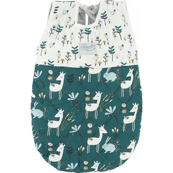 Doplněk pro panenku Spací pytel pro panenku Petitcollin, zeleno-bílý