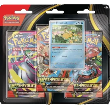 Hračka Pokémon: Blistrové balení obsahující tři boostery Mega Evolution – Psykokwak z Pokémon TCG (1