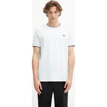 Pánské oblečení Bavlněné tričko Fred Perry, M, modrá, 50X