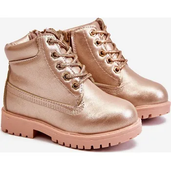 Chlapecká zimní obuv práškové teplé Dětské boty traper Dexter Barva: Zlatá, Velikost: 24