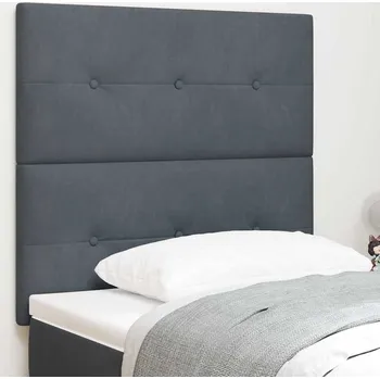 vidaXL LED hlavová deska s LED pásovými světly Šedá 100 cm Polyester [3338418]