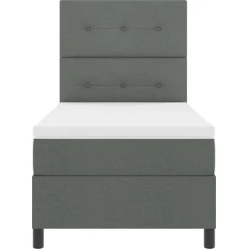 Postel vidaXL Postel s boxspringem s matrací Tmavě šedá 80 x 200 cm textil [3342824]