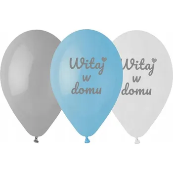 Balónek Latexové balónky modré Vítej doma 30 cm 6 Ks