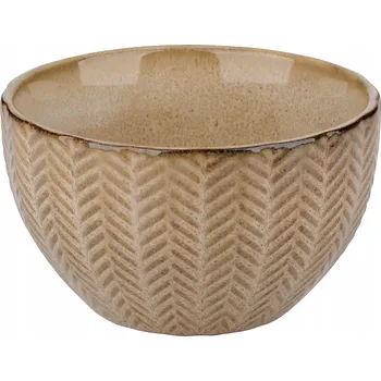 Sada 4 béžových misek 320ml Ø11cm MIX vzorů, reaktivní sklo – každá je originál