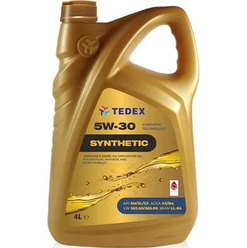 Motorový olej Olej TEDEX Synthetic SM/SL/CF A3/B4 5W30 (4L) - Syntetický motorový olej