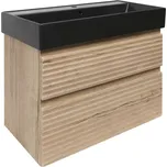 Naturel Koupelnová skříňka 2 zásuvková s umyvadlem Savona 78x53x44,8 cm dub Halifax mat SAVONA280DHSATC