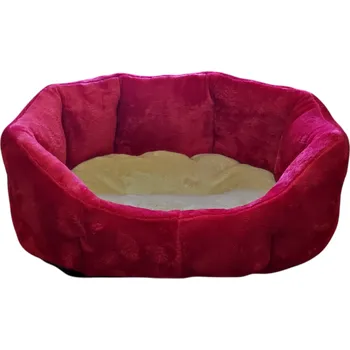 Pelíšek pro psa Pelech pro domácí mazlíčky - červenobéžový fleece - 45 x 30 cm