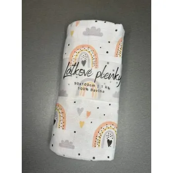 látková plena Kvalitní bavlněná plena s potiskem Tetra Premium, 90x100 cm duha PREM (balení 1 ks)