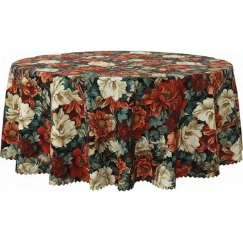 ubrus UBRUS ODOLNÝ PROTI SKVRNÁM 140 Cm KULATÝ, S POTISKEM DO JÍDELNY, KUCHYNĚ, OBÝVACÍHO POKOJE, SILNÝ MATERIÁL