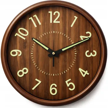 Hodiny SVÍTÍCÍ NÁSTĚNNÉ HODINY DO TMA CICHÉ DO DOMU I KANCELÁŘE Ø 30 cm