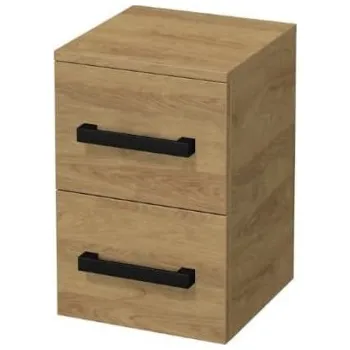 Šatní skříň Sat Koupelnová skříňka nízká s černou úchytkou Cube Way 32,5x49,3x33 cm dub Hickory mat CUBE3CN32DH