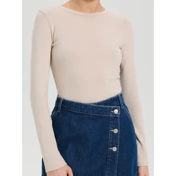 Body Sinsay - Body s&nbsp;dlouhými rukávy - béžová - 490EU-08X - 490EU-08X-XXS