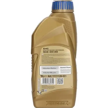 Motorový olej RAVENOL Motorový olej Cleansynto (1L) 0W20 (hybridní vozidla) GF-6A RC SN+ SP CHRYSLER MS-6395 DEXOS 1 FORD M2C947 A FORD M2C952 A1 GM 6094M HONDA HTO-6